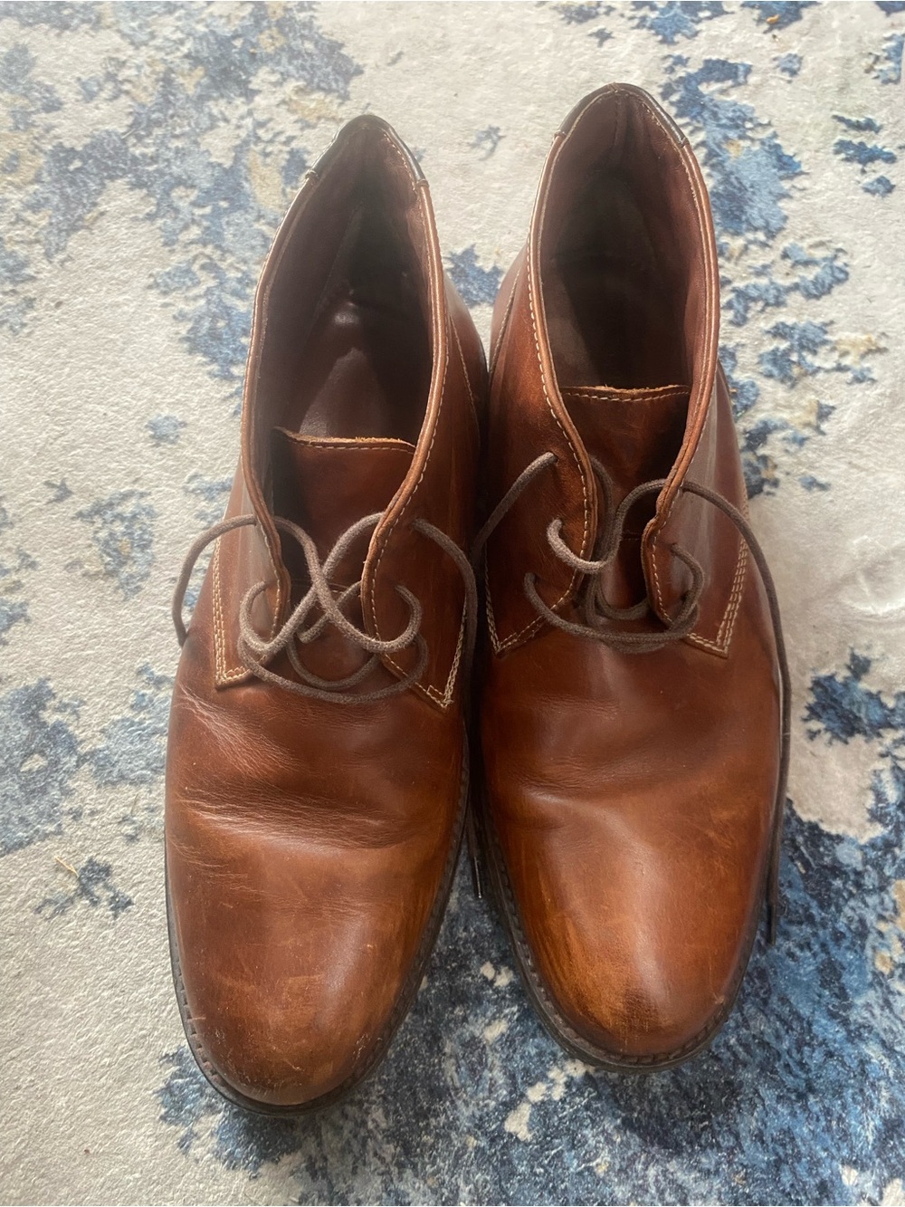 Johnston & Murphy Cognac Leather Chukka Boots 10.5